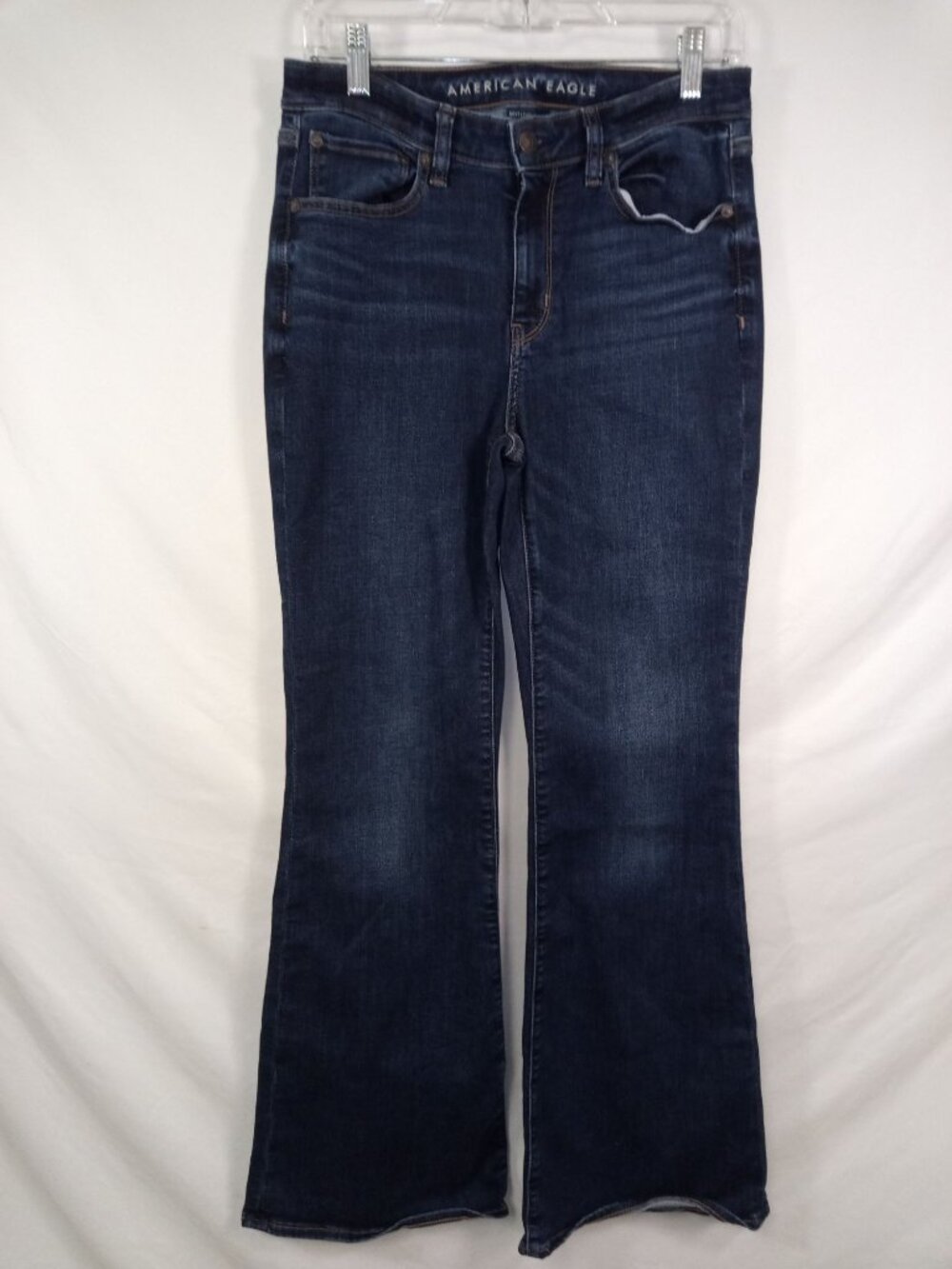 American Eagle Women's Dark Blue Next Level Stretch Flare Leg Jeans Sz. 6